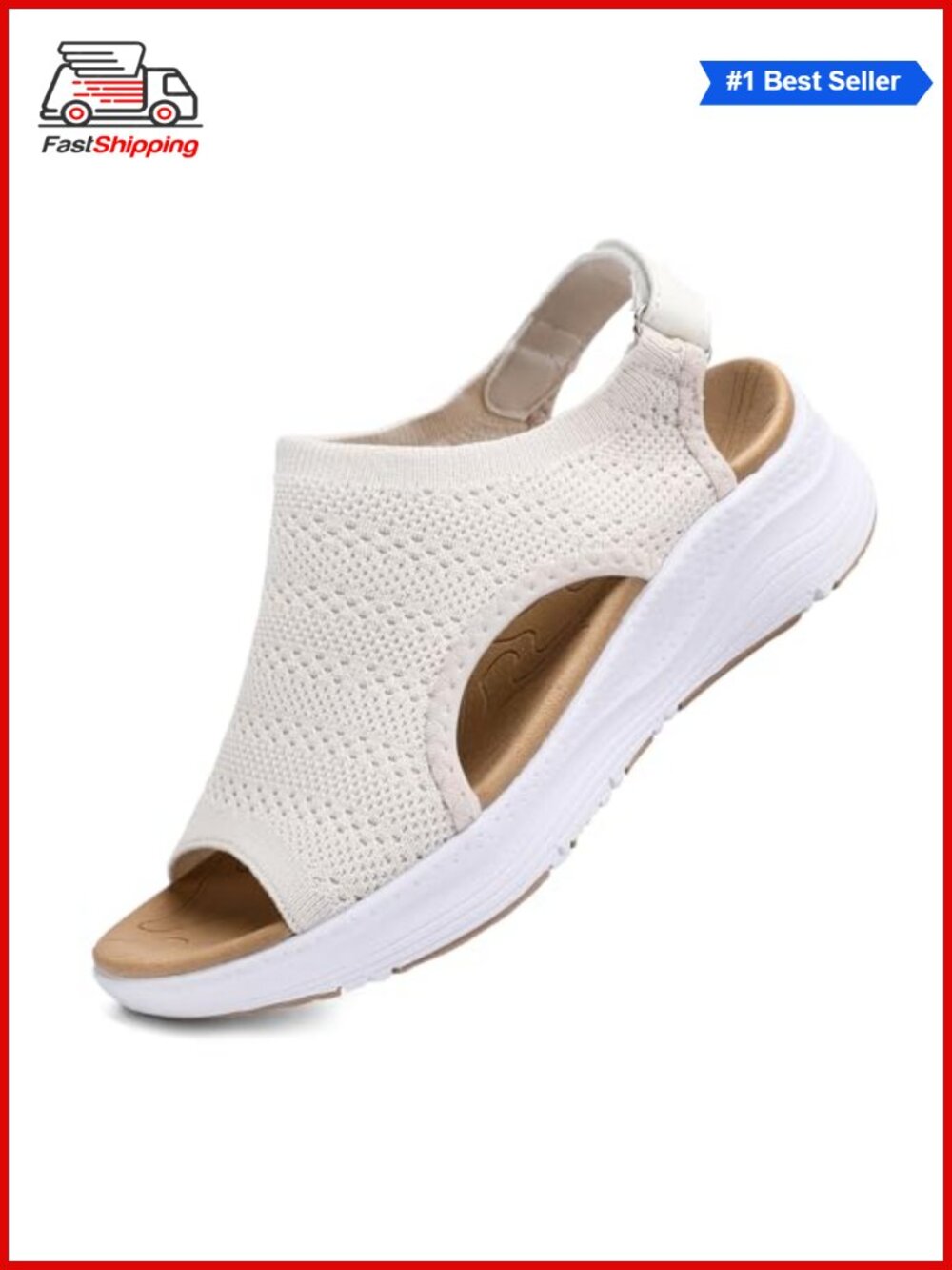 Arch Support Orthotic Walking Sandals Open Toe Adjustable Ankle Strap Mesh